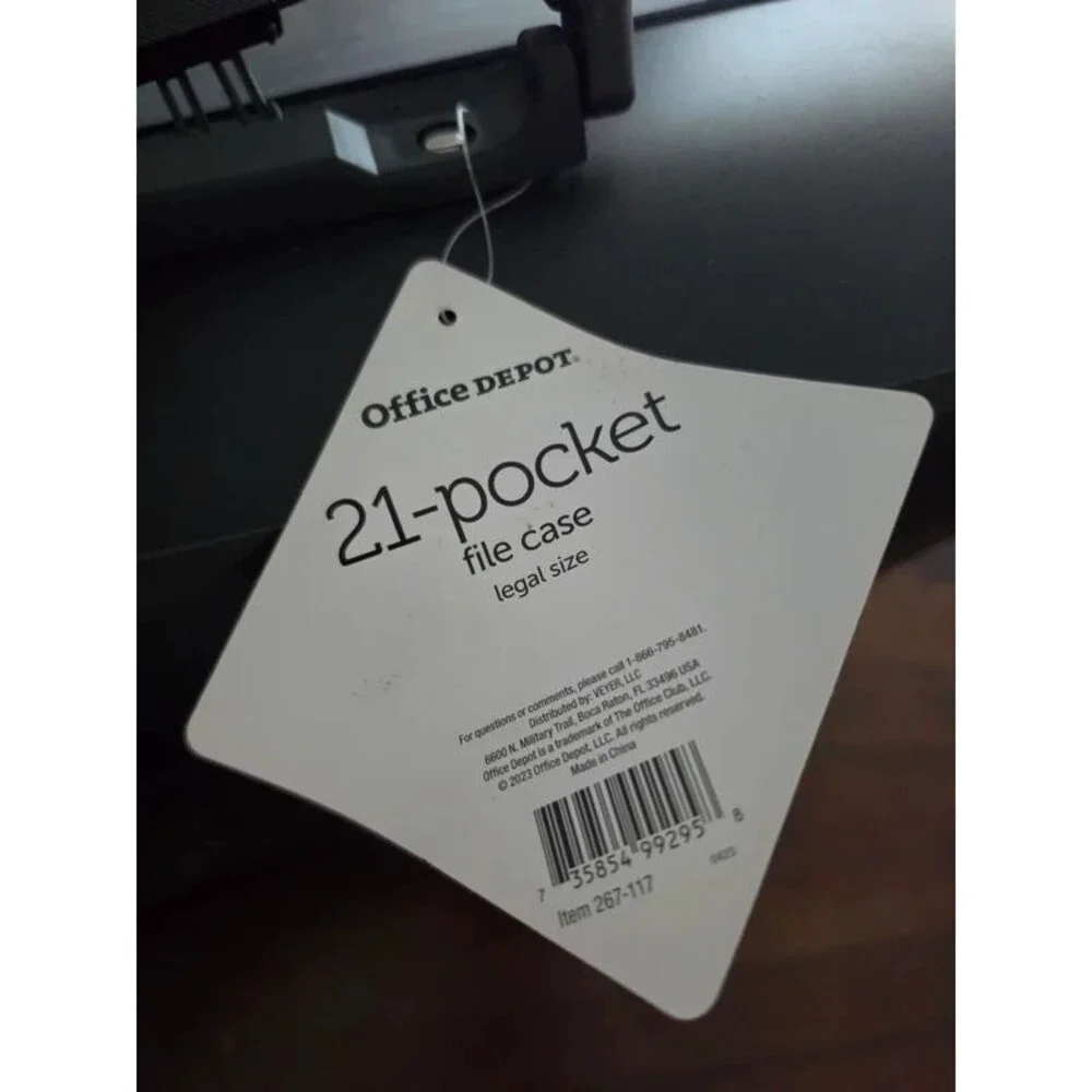 Office Depot 21-Pocket Expanding File Case Legal Size Black Handle 267117